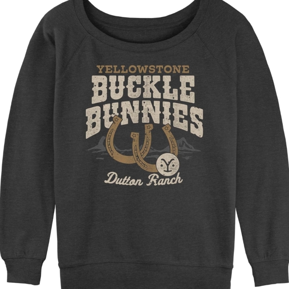 Yellowstone Buckle Bunnies Dark Gray Casual Sweatshirt Size Medium NWOT